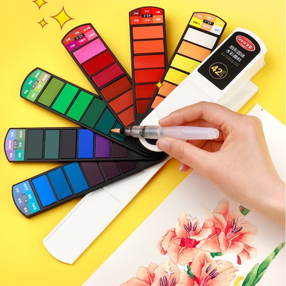 Watercolor Paint Set Solid Pigment - Portable Folding Watercolor Paint Set 18/24/36/42