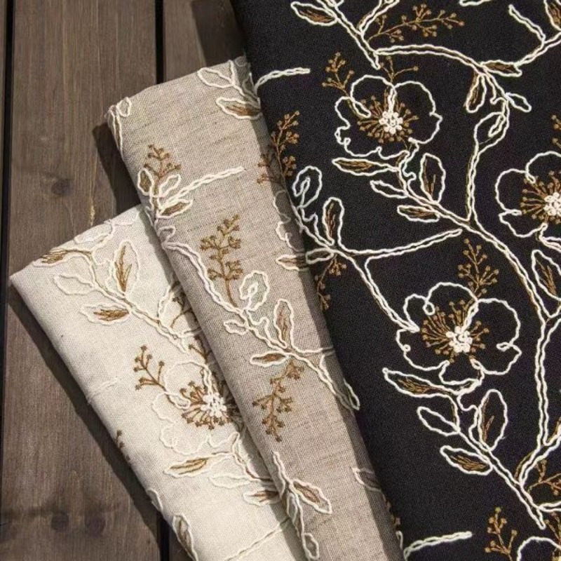 Sewing - Embroidered Tulle Lace Trim Fabric Linen
