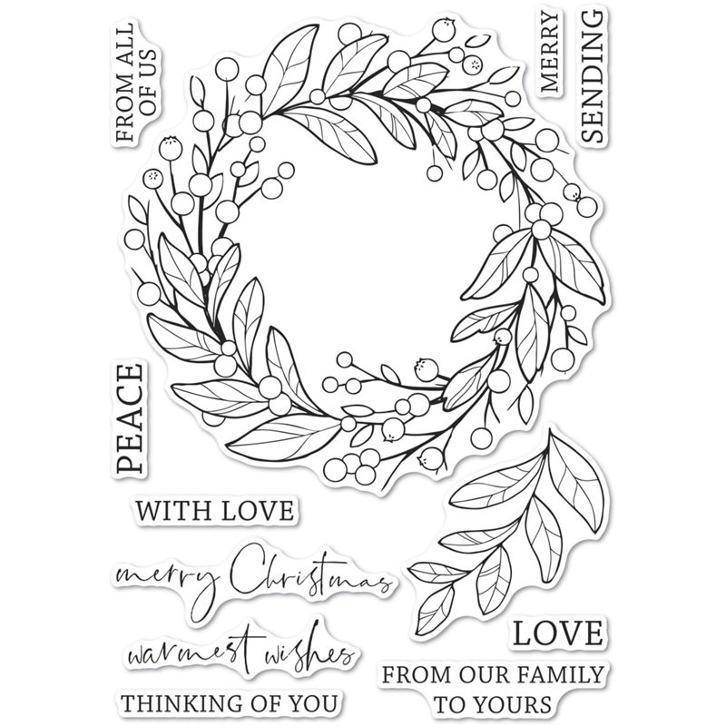 Clear Silicone Stamps For Card Making - Berry Wreath Transparent Silicone Clear Stamps,