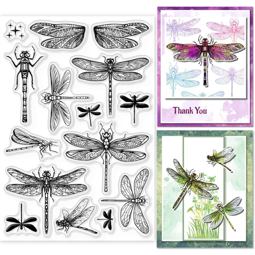 Clear Silicone Stamps For Card Making - Dragonfly Clear Stamps for DIY Scrapbooking