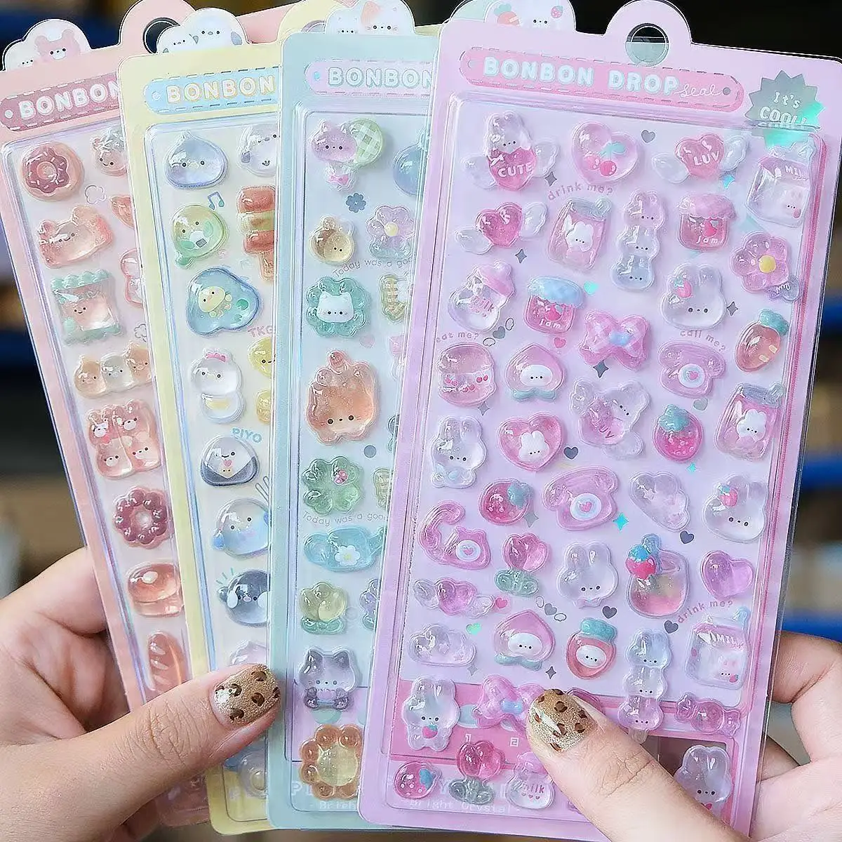 Scrapbooking - =-=2027Kawaii 3D Jelly Resin Stickers Cute