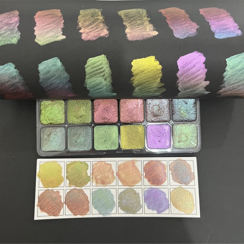 Watercolor Paint Set Solid Pigment - Chameleon Solid Watercolor Paint Solid Pearlescent