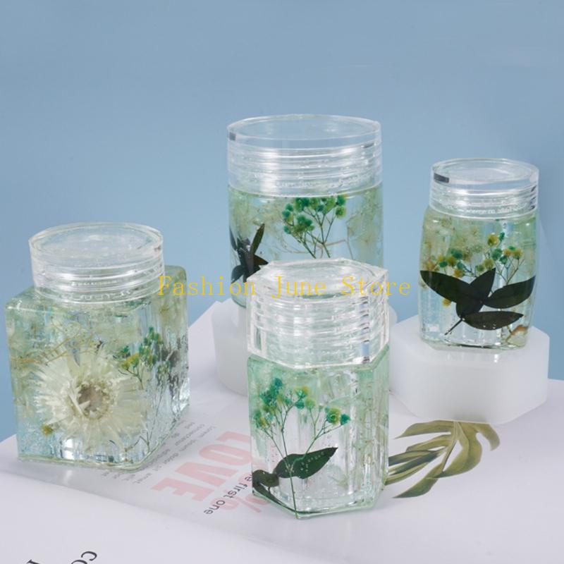 1 Set Storage Bottle Jar Cryst - Silicone Epoxy Resin Molds Set 评论和价格