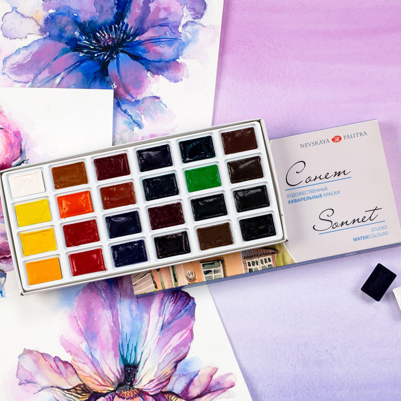 Russia White Nights Solid Wate - Watercolor Paint Set Solid Pigment 评论和价格