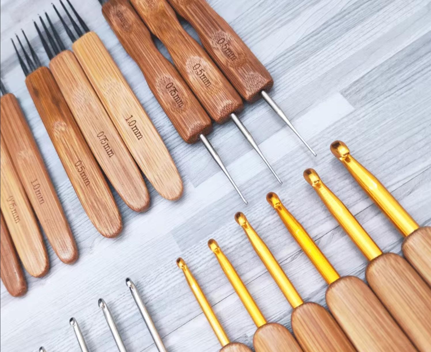 Bamboo Wooden Handle Crochet H - Wooden Crochet Hooks Ergonomic Handle 评论和价格