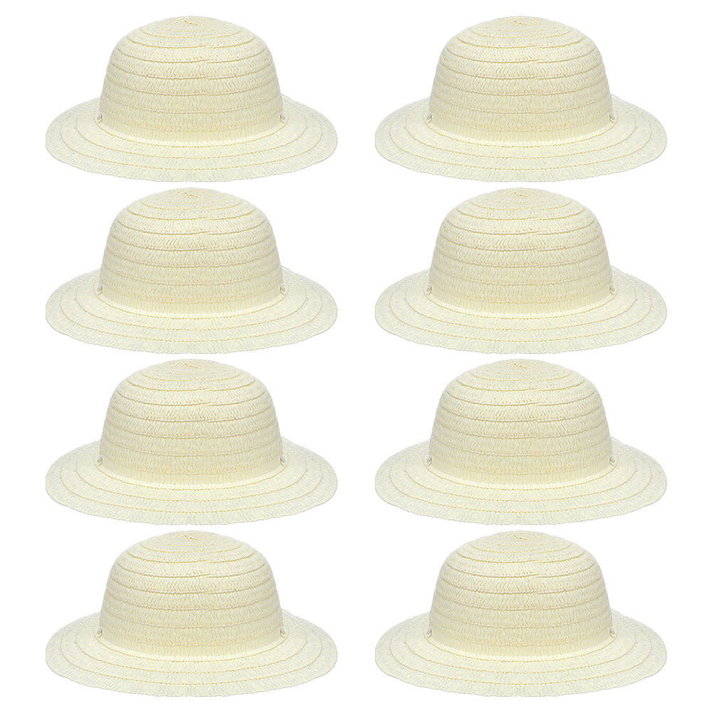 8Pcs Children Straw Hats DIY B - Painting Supplies 评论和价格