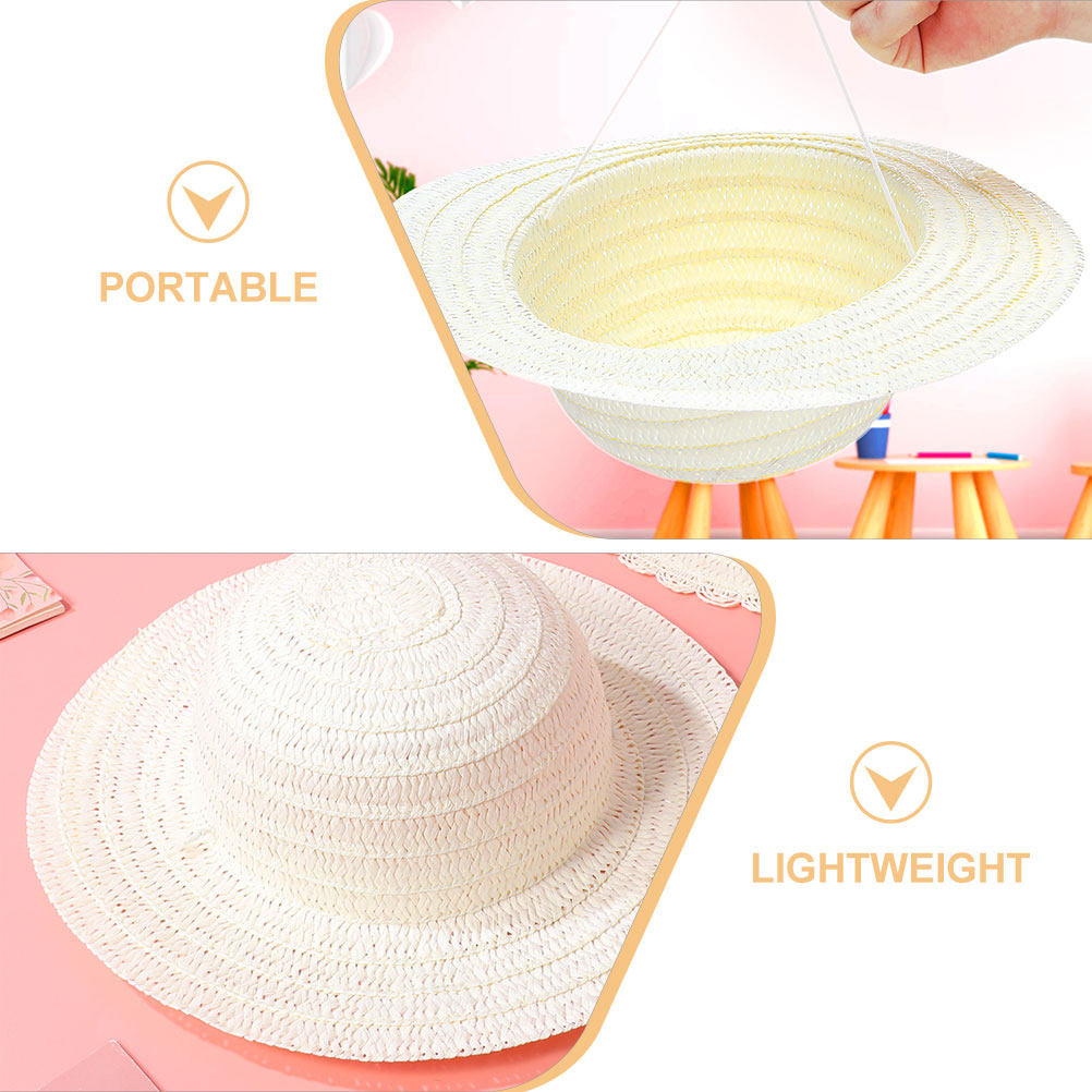 8Pcs Children Straw Hats DIY B - Painting Supplies 评论和价格