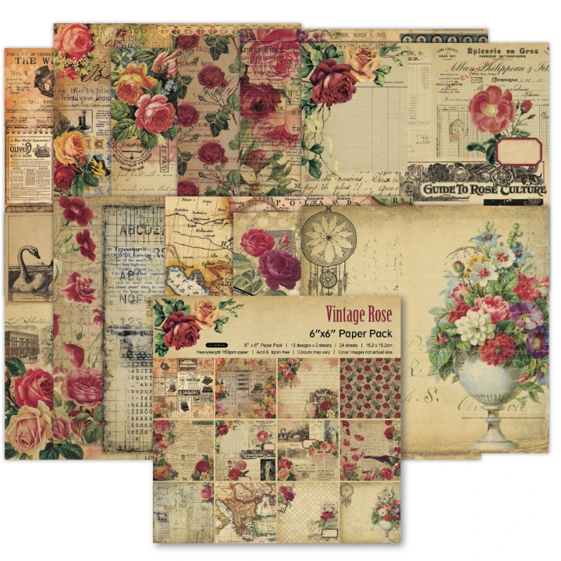 Scrapbook Pad Assorted Pattern - Vintage Junk Journal Scrapbooking Paper 评论和价格