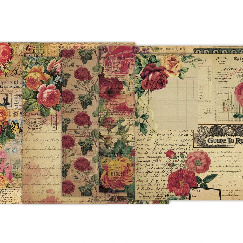 Scrapbook Pad Assorted Pattern - Vintage Junk Journal Scrapbooking Paper 评论和价格