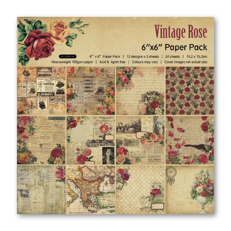 Scrapbook Pad Assorted Pattern - Vintage Junk Journal Scrapbooking Paper 评论和价格