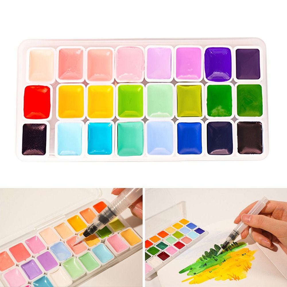 24 Colors Watercolors Paint Se - Watercolor Paint Set Solid Pigment 评论和价格