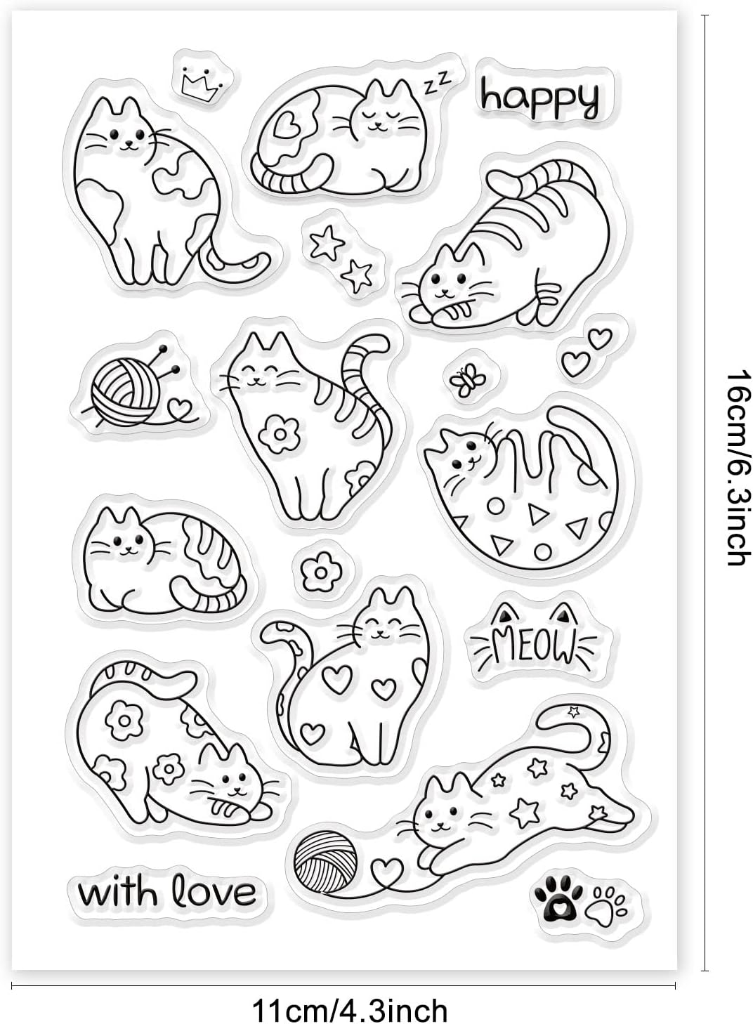 Cut Cats Silicone Clear Stamps - Clear Silicone Stamps For Card Making 评论和价格