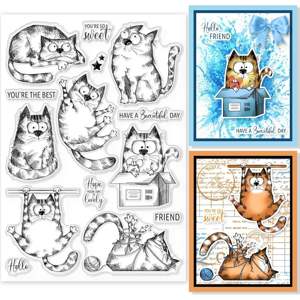 8.3x5.8in Cat Clear Stamps Lov - Clear Silicone Stamps For Card Making 评论和价格