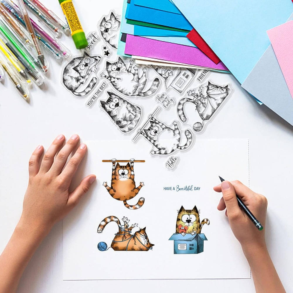 8.3x5.8in Cat Clear Stamps Lov - Clear Silicone Stamps For Card Making 评论和价格