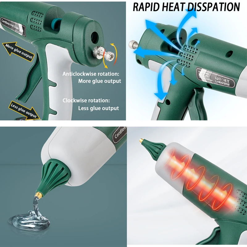 100W Cordless Hot Melt Glue Gu - Hot Melt Glue Gun Cordless 评论和价格