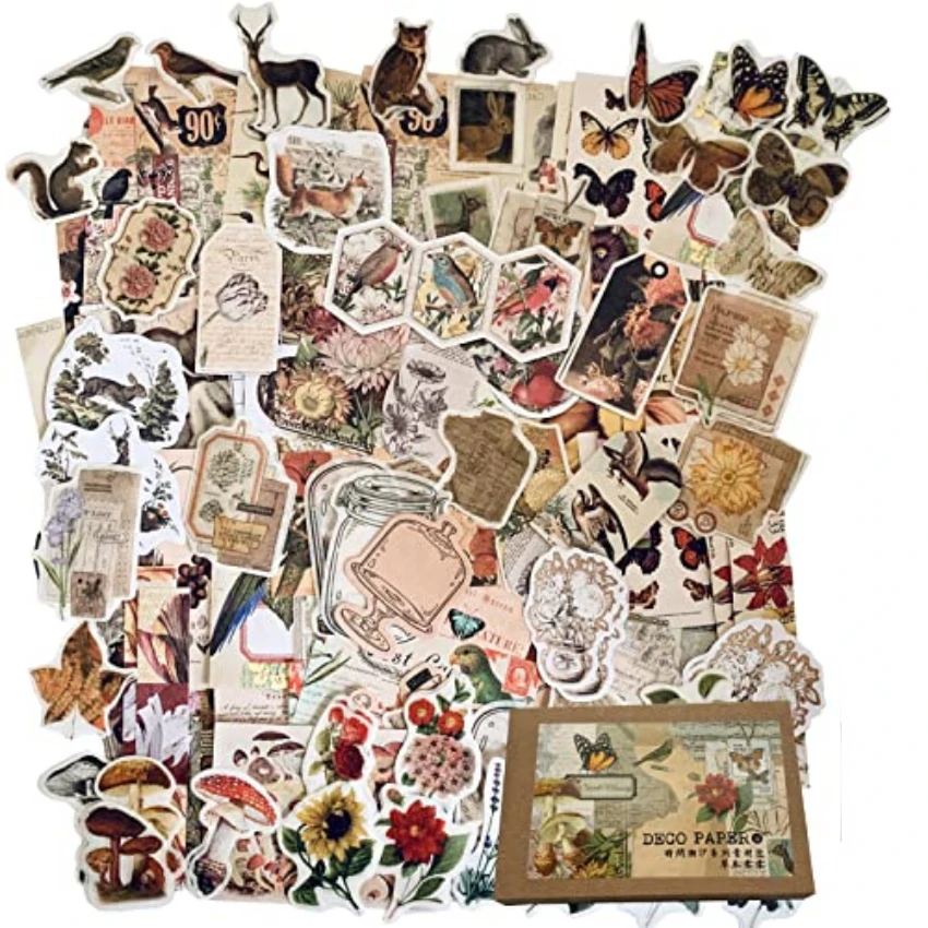 Vintage Stickers For Journalin - Vintage Junk Journal Scrapbooking Paper 评论和价格
