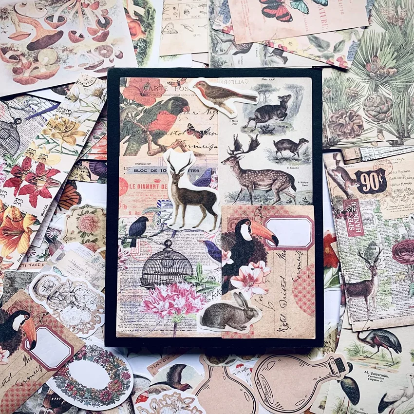 Vintage Stickers For Journalin - Vintage Junk Journal Scrapbooking Paper 评论和价格