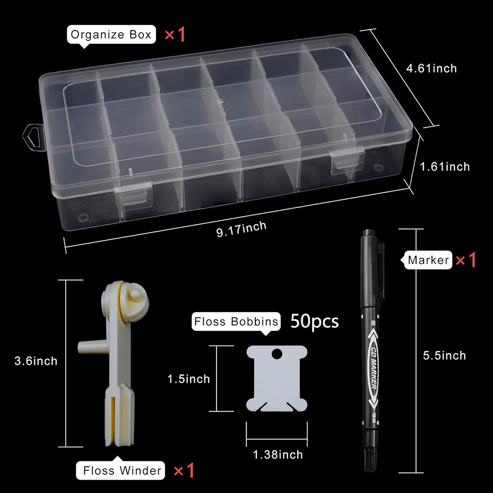 Embroidery Floss Organizer 18  - Cotton Embroidery Thread Skeins 评论和价格