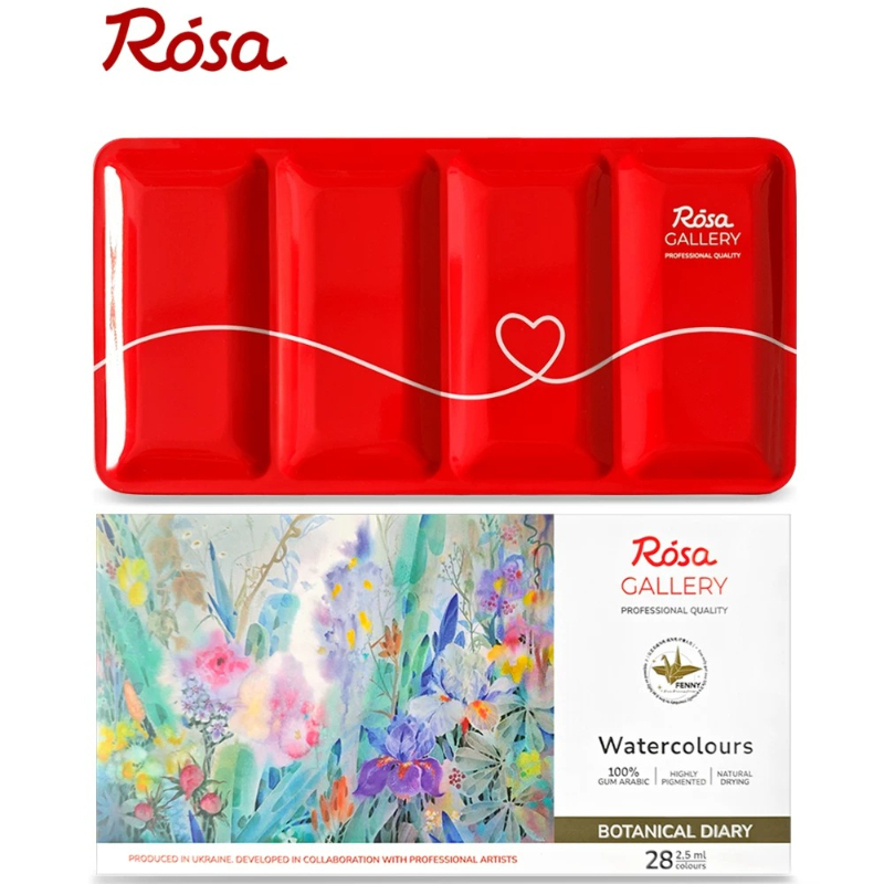 ROSA 28 Color Floral Solid Wat - Watercolor Paint Set Solid Pigment 评论和价格