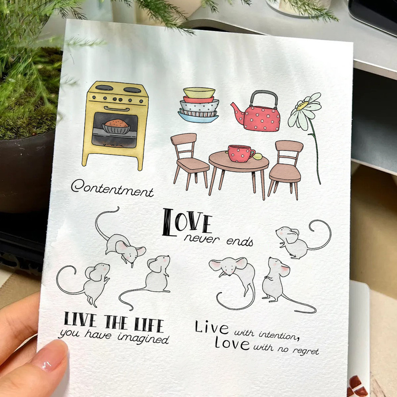 Suncraft Little Mouse & Kitche - Clear Silicone Stamps For Card Making 评论和价格