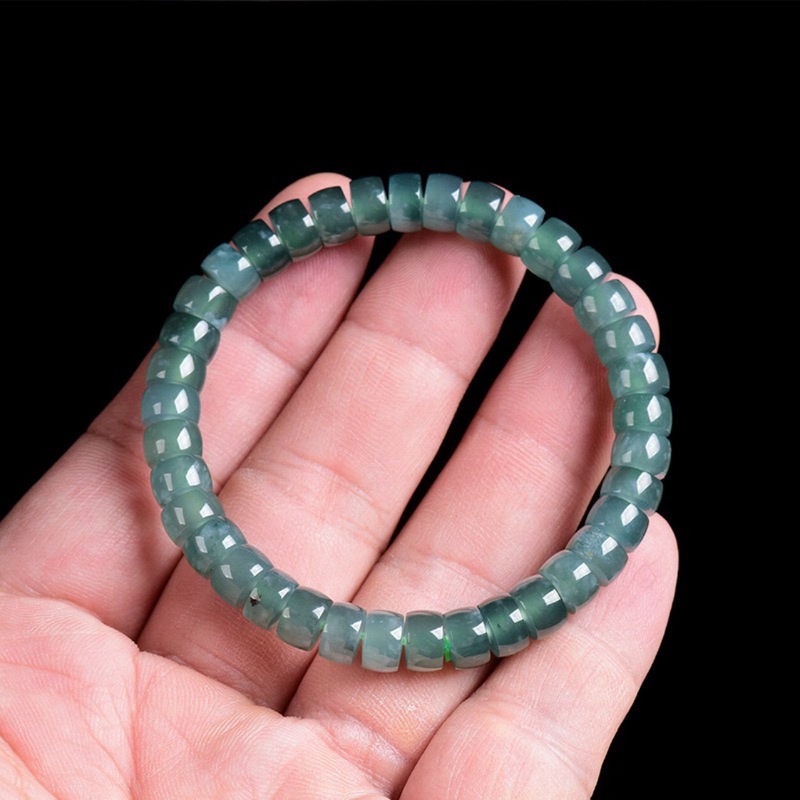 Natural Grade A Jadeite Blue W - Beading 评论和价格