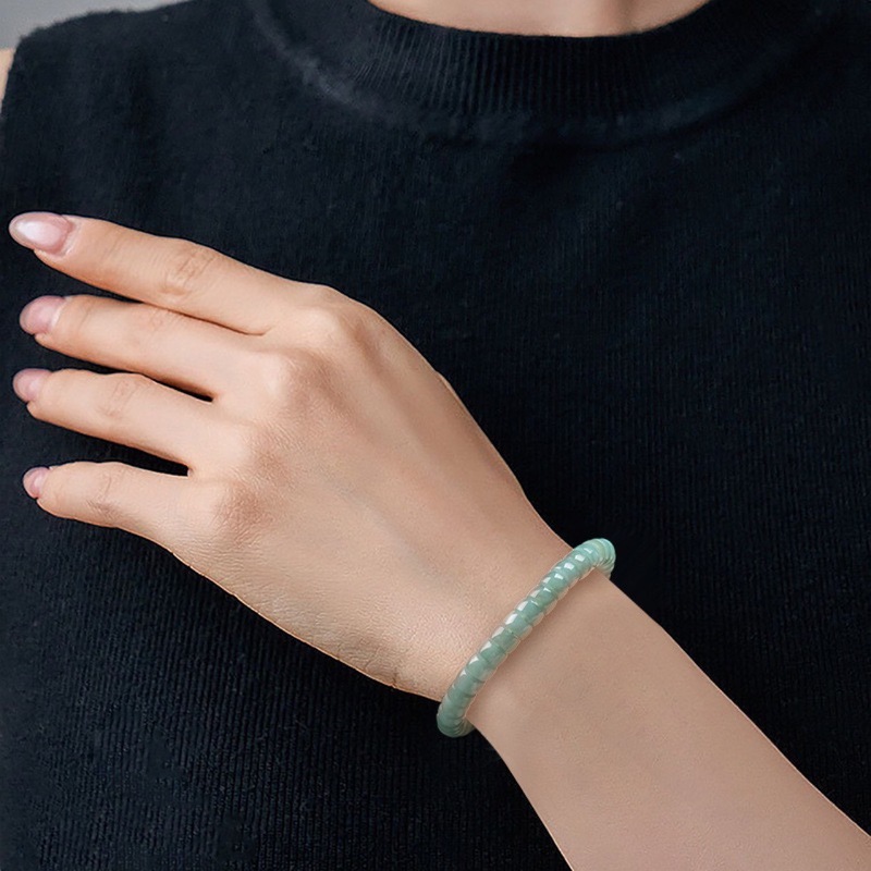 Natural Grade A Jadeite Blue W - Beading 评论和价格