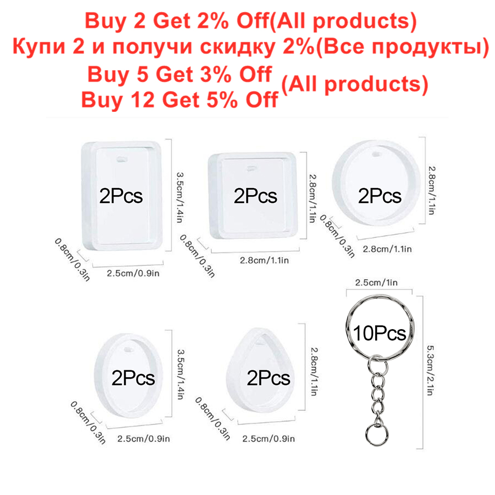 20Pcs/Set DIY Keychain Pendant - Silicone Epoxy Resin Molds Set 评论和价格