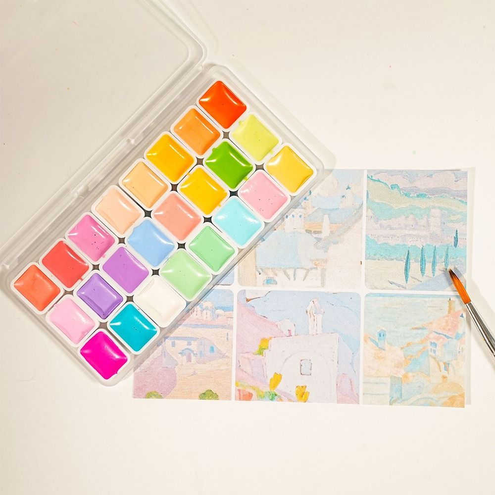 24 Colors Watercolors Paint Se - Watercolor Paint Set Solid Pigment 评论和价格