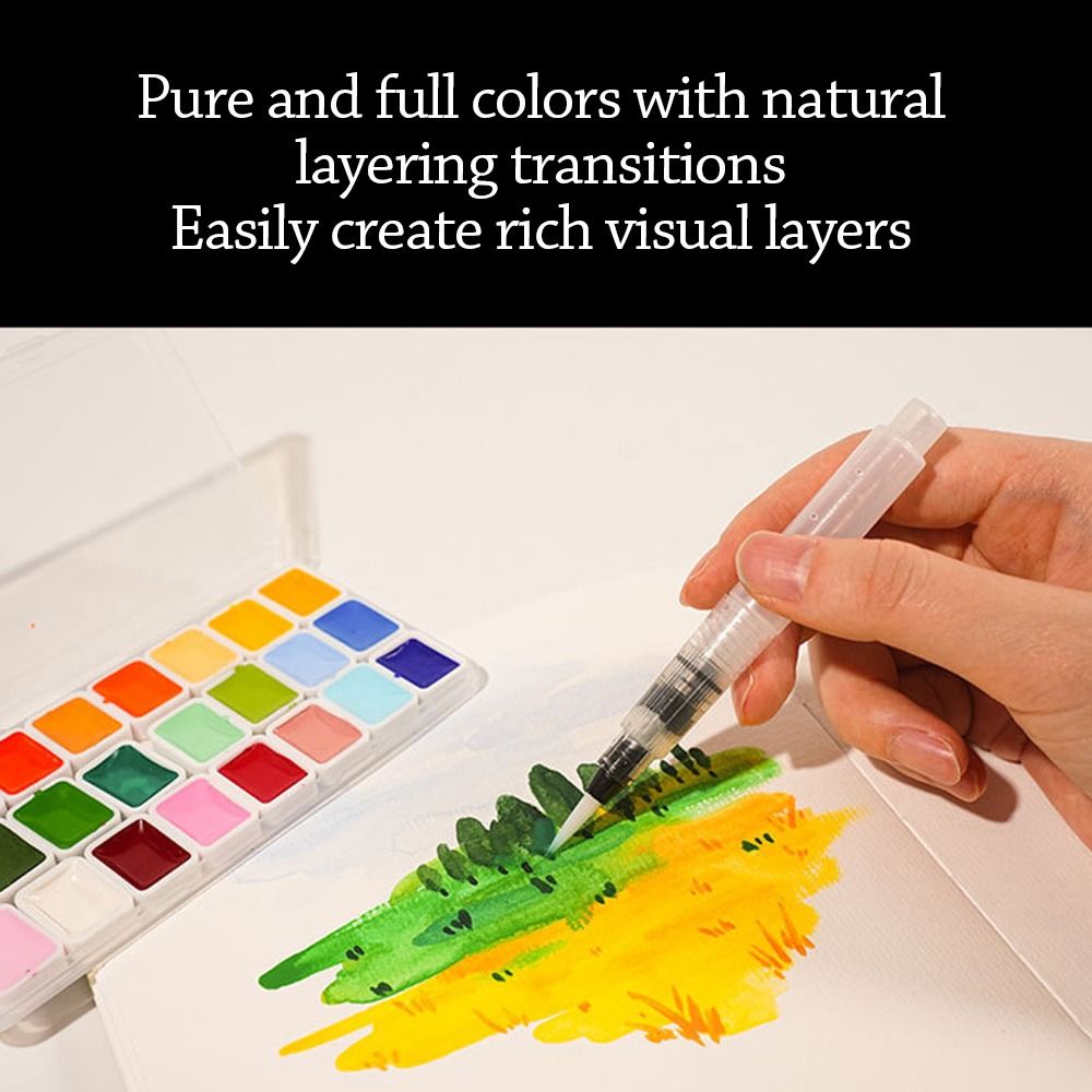 24 Colors Watercolors Paint Se - Watercolor Paint Set Solid Pigment 评论和价格