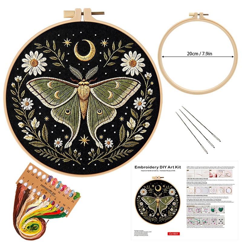 Butterfly Flower Embroidery DI - Cross Stitch Stamped Kits Beginners 评论和价格