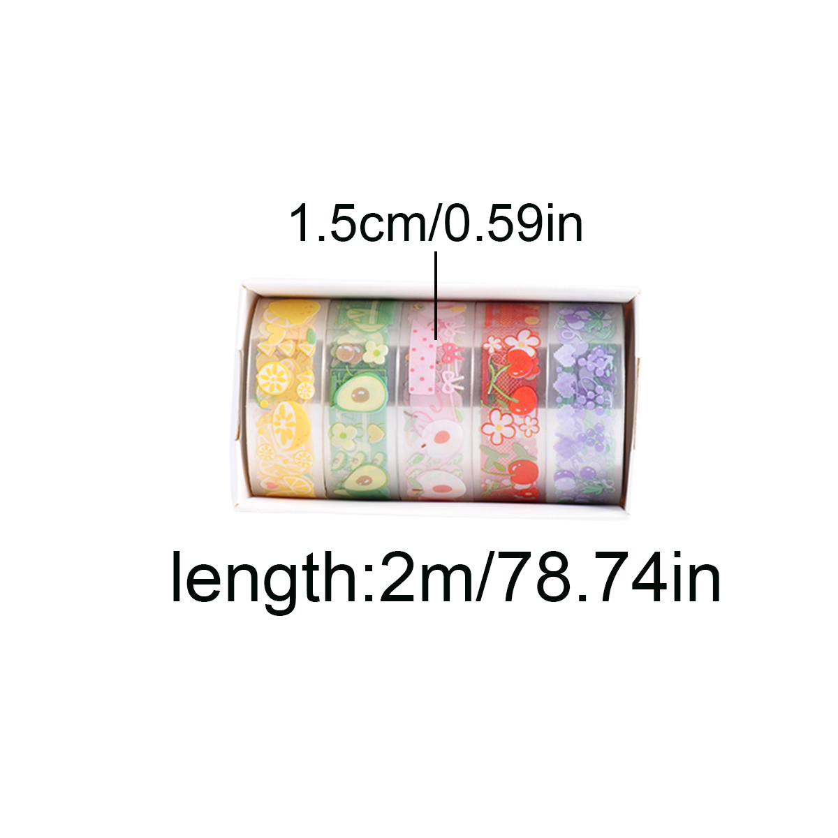 5 Rolls Clear PET Washi Tape S - Scrapbooking 评论和价格