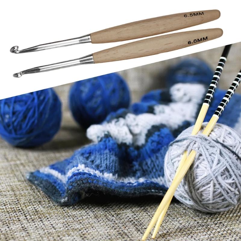 97BA Ergonomic Grip Crochet Ne - Wooden Crochet Hooks Ergonomic Handle 评论和价格