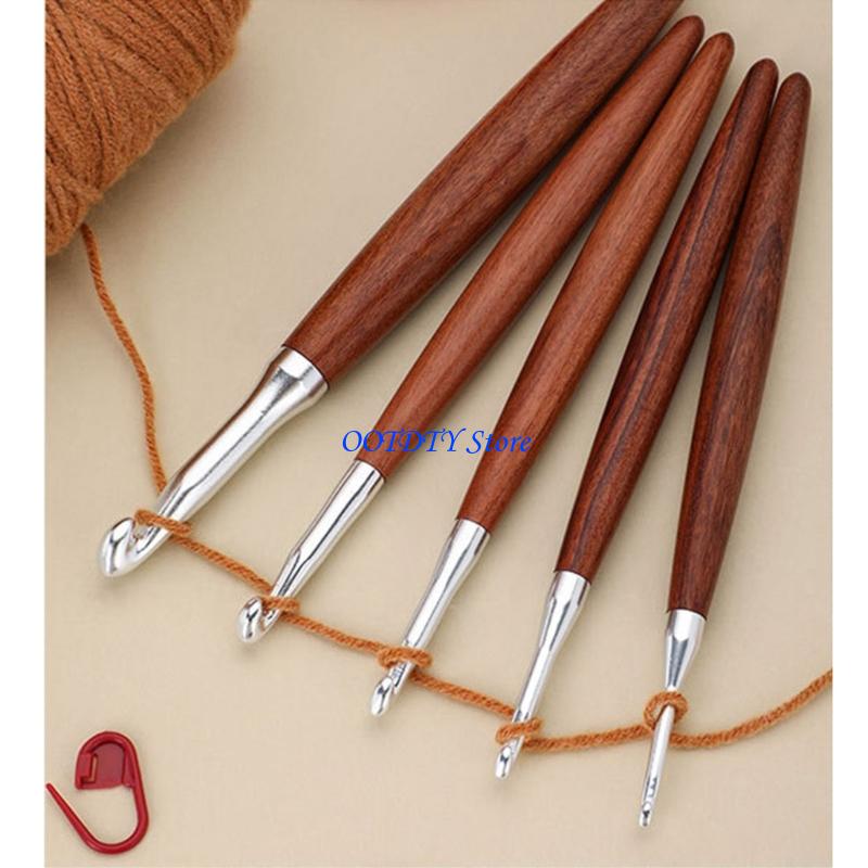 367A 8Pcs Wooden Handle Croche - Wooden Crochet Hooks Ergonomic Handle 评论和价格