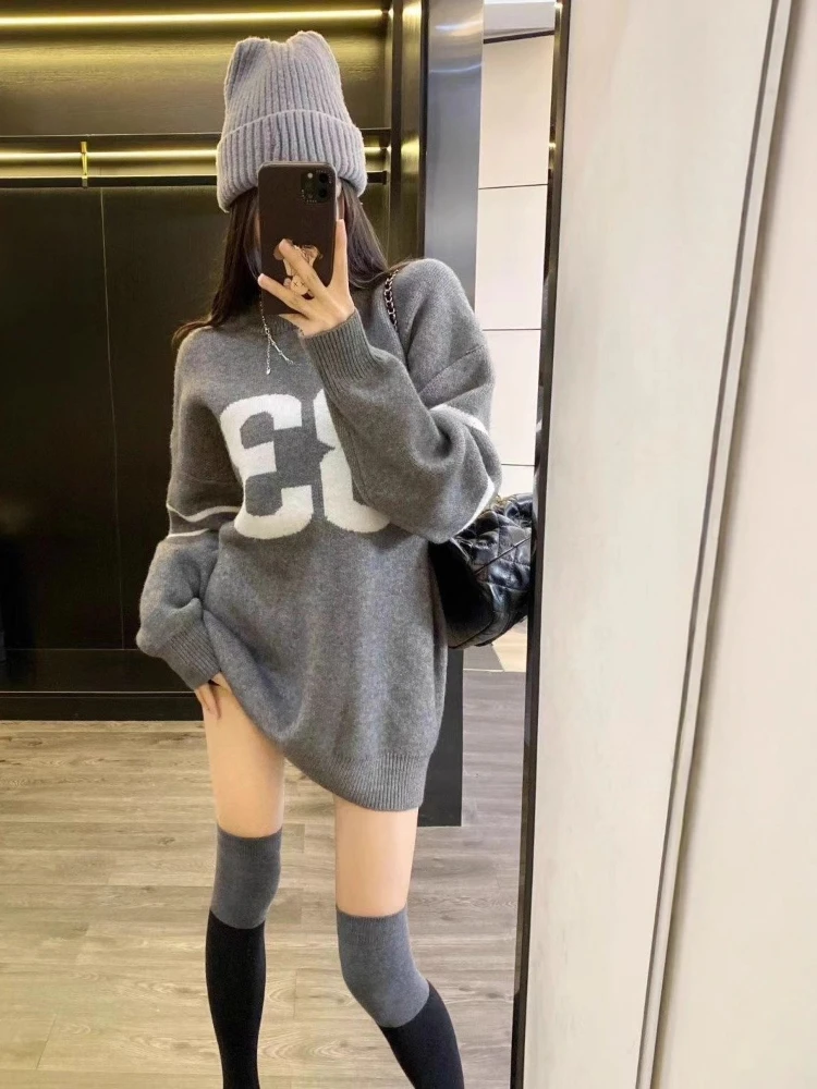 Y2K Vintage Knitted Sweater Wo - Embroidery 评论和价格