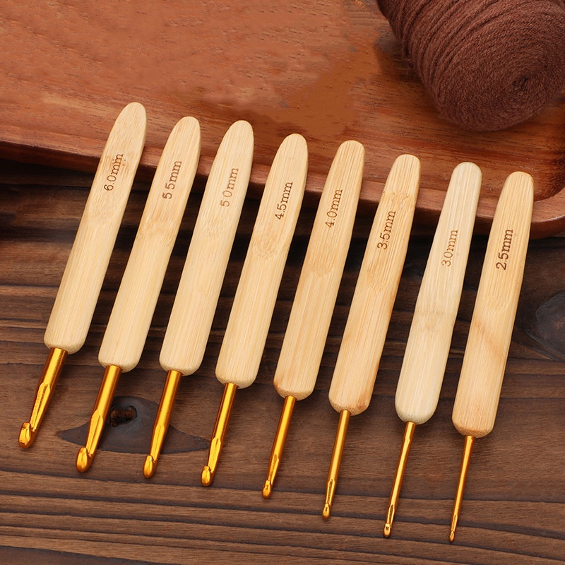 Bamboo Wooden Handle Crochet H - Wooden Crochet Hooks Ergonomic Handle 评论和价格