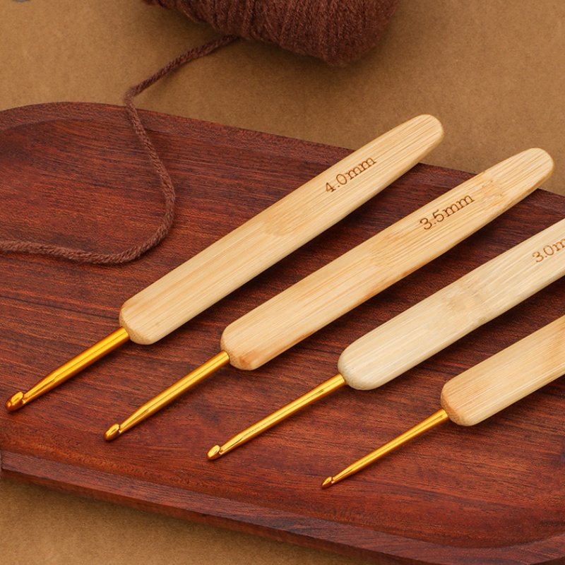 Bamboo Wooden Handle Crochet H - Wooden Crochet Hooks Ergonomic Handle 评论和价格