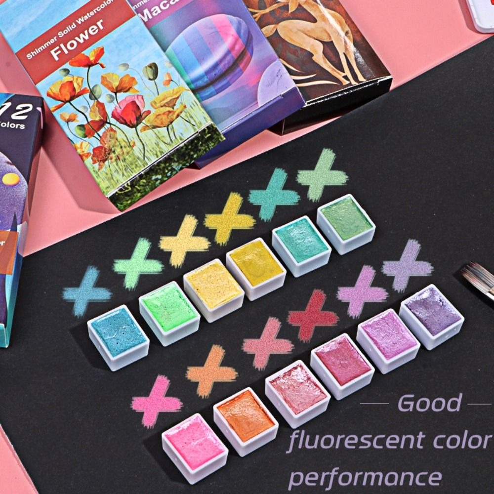 Portable Solid Watercolor Pain - Watercolor Paint Set Solid Pigment 评论和价格