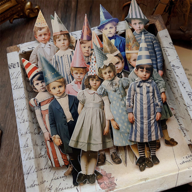 15Pcs Vintage Clown Party Chil - Vintage Junk Journal Scrapbooking Paper 评论和价格