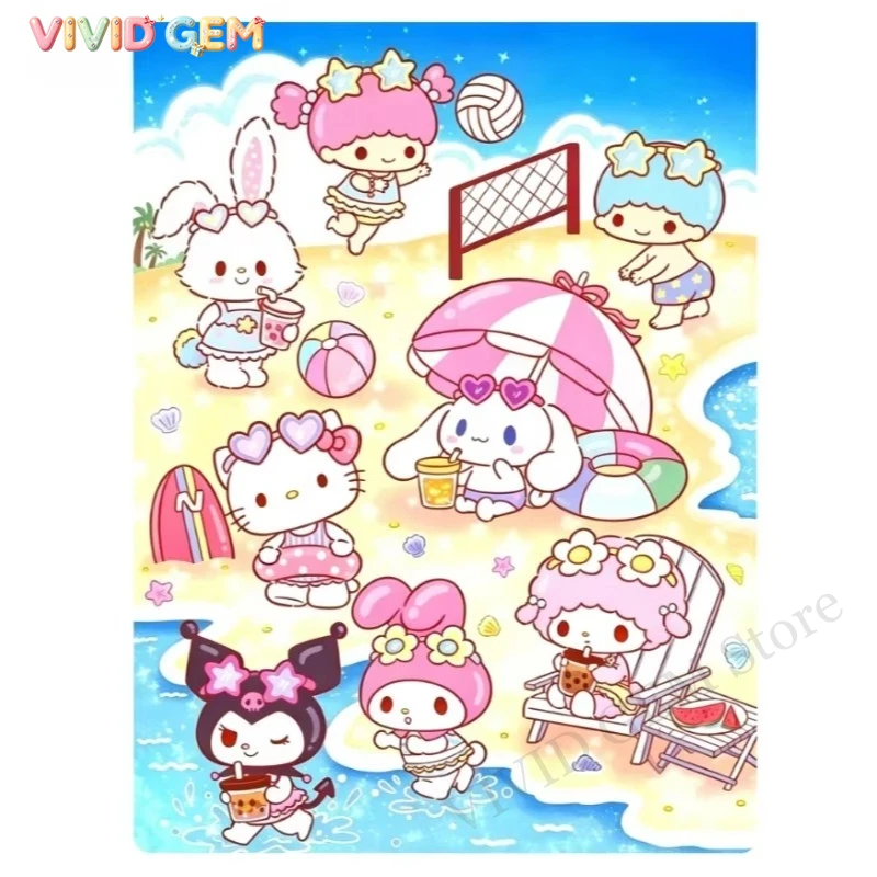 VIVID GEM Sanrio 5D DIY Diamon - 5D Diamond Painting Kit Full Drill 评论和价格