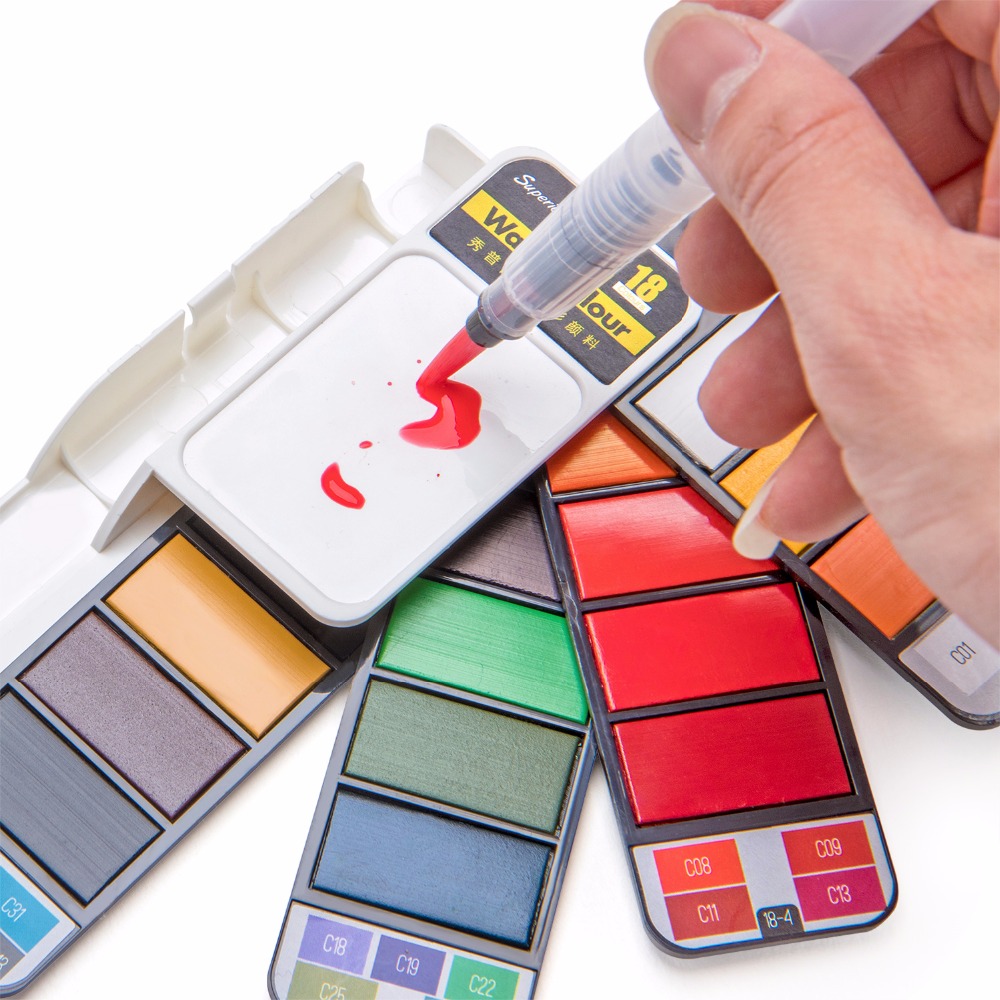18/25/33/42 Colors Solid Water - Watercolor Paint Set Solid Pigment 评论和价格