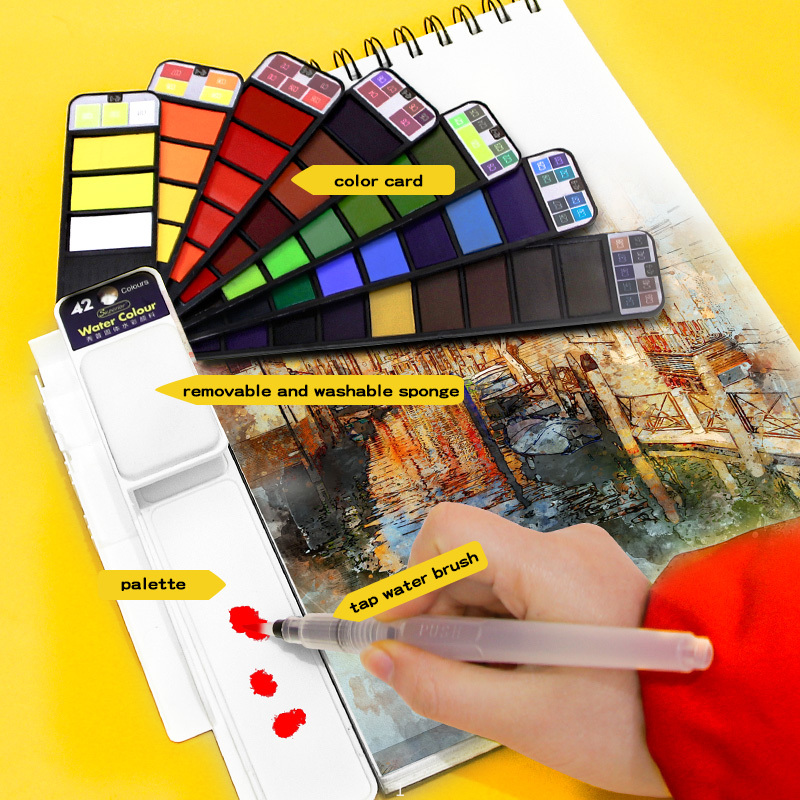 18/25/33/42 Colors Solid Water - Watercolor Paint Set Solid Pigment 评论和价格