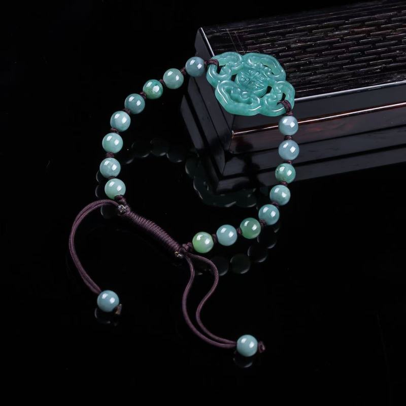 Natural Jadeite A-grade Bracel - Beading 评论和价格