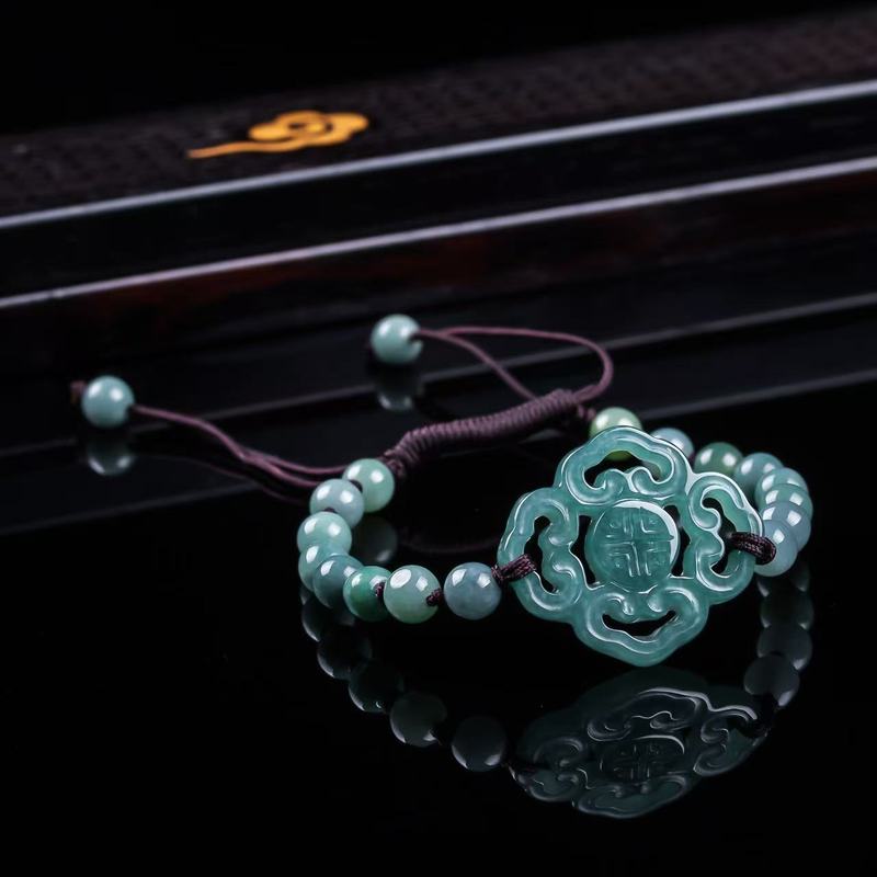 Natural Jadeite A-grade Bracel - Beading 评论和价格