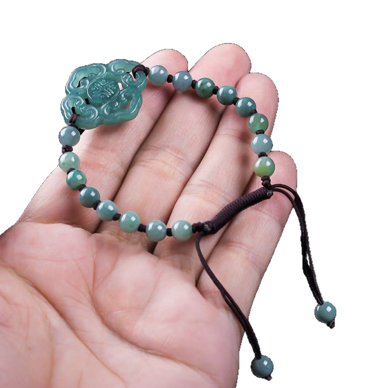 Natural Jadeite A-grade Bracel - Beading 评论和价格
