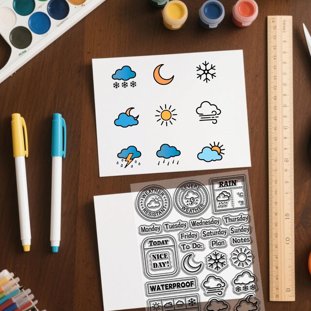Weather Diary Clear Stamp for  - Clear Silicone Stamps For Card Making 评论和价格