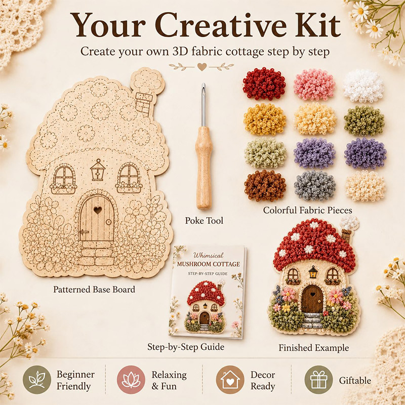 3D Mushroom House Poke Art DIY - Craft Tools 评论和价格