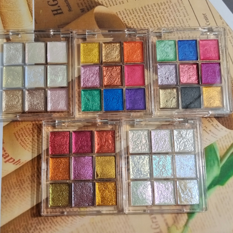 9 color Nail Solid Pigment Aur - Watercolor Paint Set Solid Pigment 评论和价格