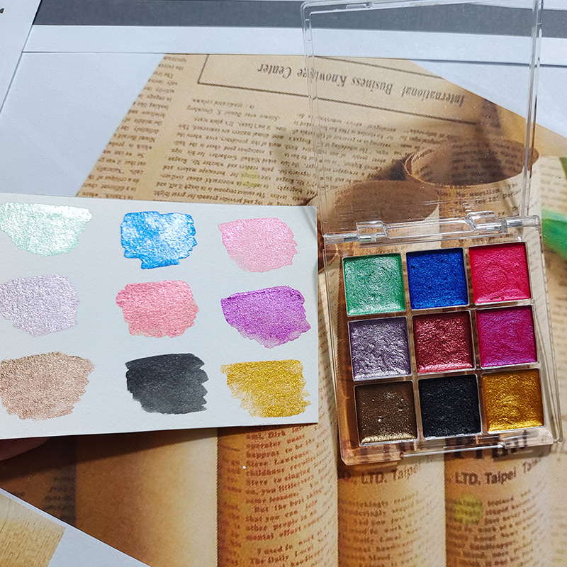 9 color Nail Solid Pigment Aur - Watercolor Paint Set Solid Pigment 评论和价格