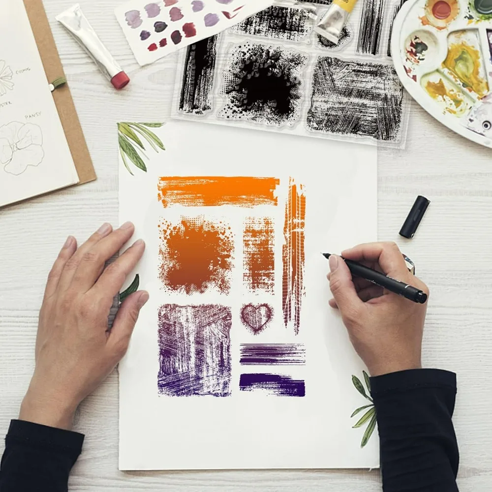 1pc Stain Background Clear Sta - Clear Silicone Stamps For Card Making 评论和价格