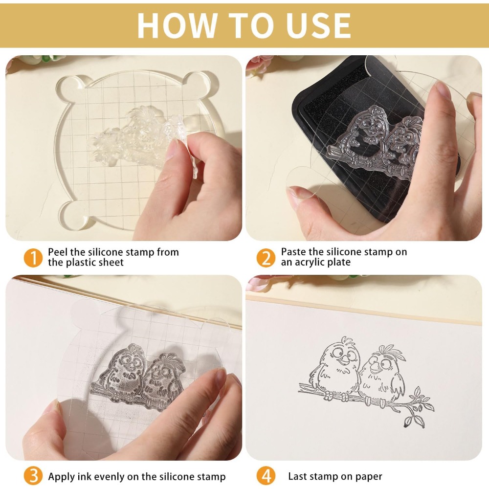 Funny Birds Branches Clear Sta - Clear Silicone Stamps For Card Making 评论和价格